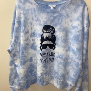 Messy hair don’t care sweatshirt